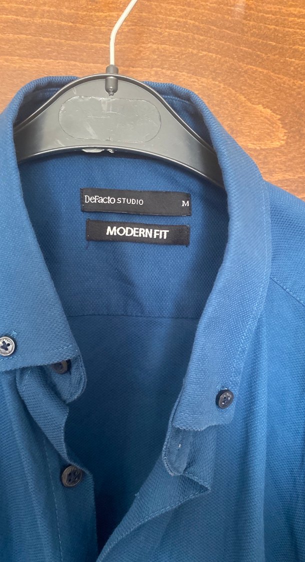 Mavi Keten Erkek Gömlek - Görsel 4