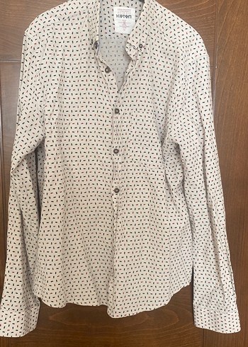 Erkek Açık Kahverengi Uzun Kollu Baskılı Gömlek - Görsel 4