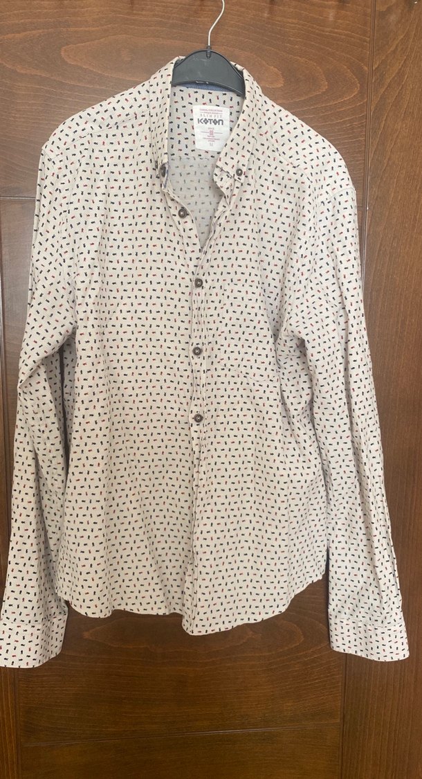 Erkek Açık Kahverengi Uzun Kollu Baskılı Gömlek - Görsel 4