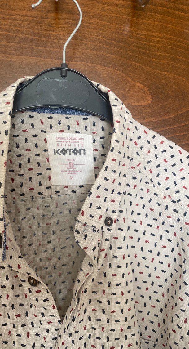 Erkek Açık Kahverengi Uzun Kollu Baskılı Gömlek - Görsel 3