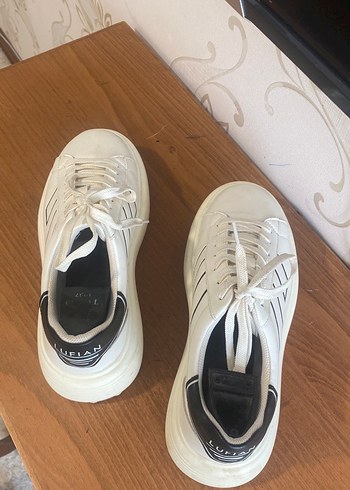 Beyaz Bağcıklı erkek Platform Spor Ayakkabı - Görsel 6