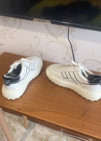 Beyaz Bağcıklı erkek Platform Spor Ayakkabı - Görsel 4