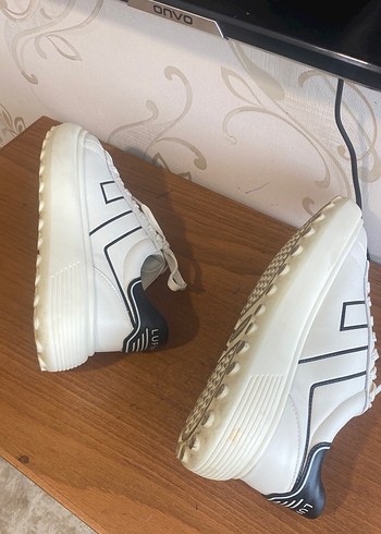 Beyaz Bağcıklı erkek Platform Spor Ayakkabı - Görsel 5