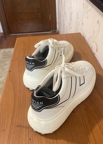Beyaz Bağcıklı erkek Platform Spor Ayakkabı - Görsel 2