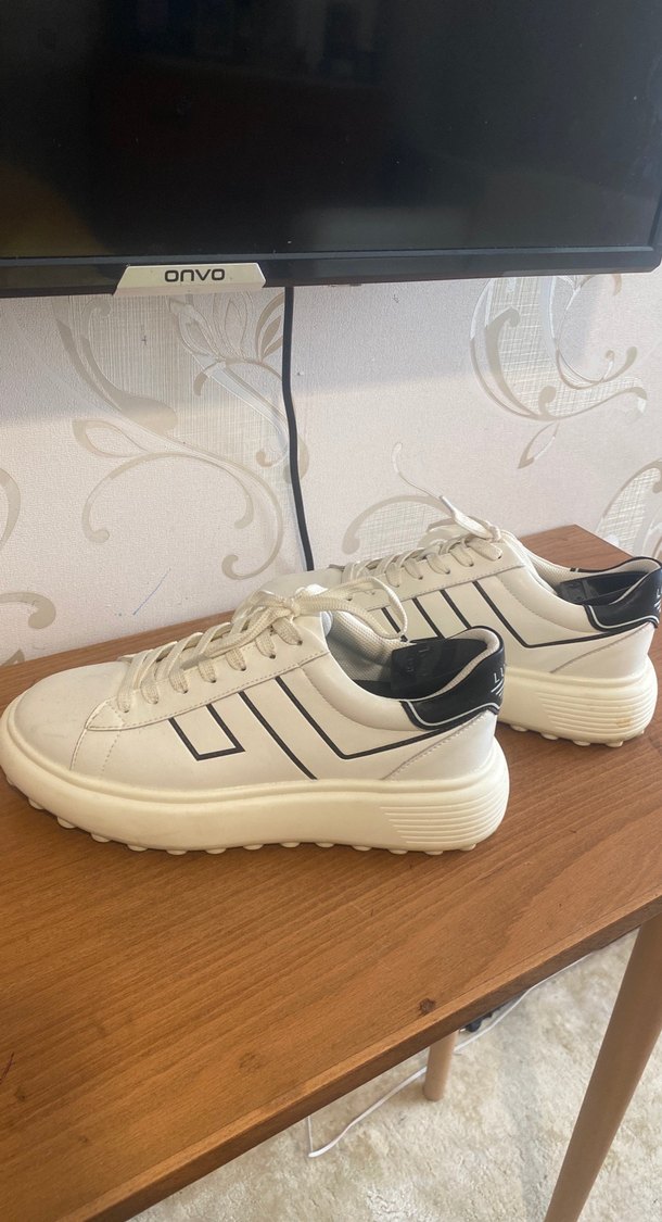 Beyaz Bağcıklı erkek Platform Spor Ayakkabı - Görsel 3