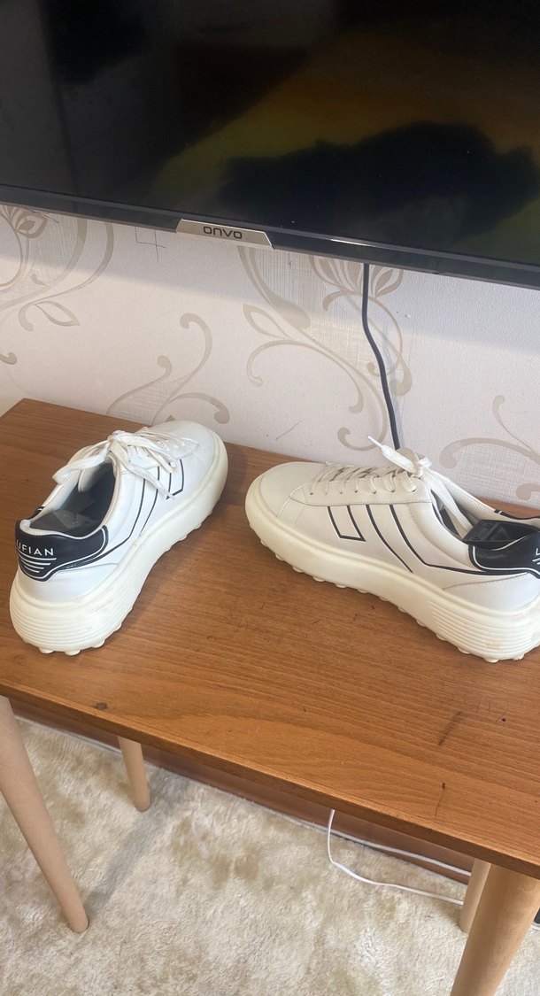 Beyaz Bağcıklı erkek Platform Spor Ayakkabı - Görsel 4