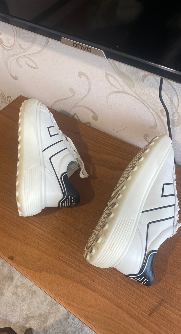 Beyaz Bağcıklı erkek Platform Spor Ayakkabı - Görsel 5