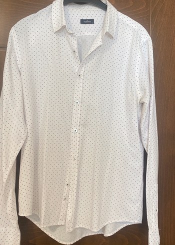 Erkek Beyaz Uzun Kollu Pamuklu Gömlek - Görsel 4