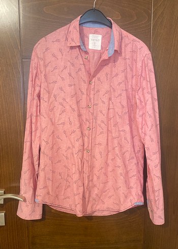 Pembe Desenli Erkek Keten Gömlek - Görsel 3