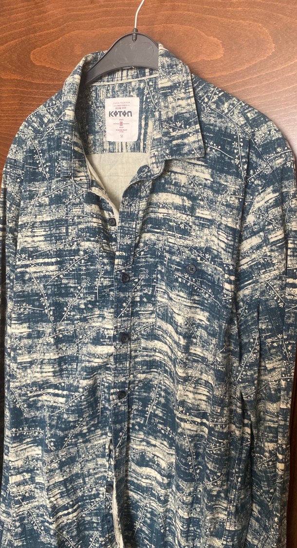 Erkek Koyu Yeşil Gri Uzun Kollu Bol Kesim Gömlek - Görsel 4