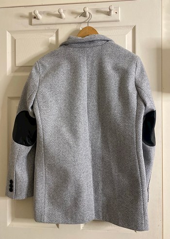 Gri Kadın Düğmeli Midi Blazer Ceket - Görsel 7