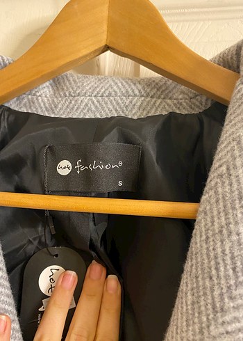 Gri Kadın Düğmeli Midi Blazer Ceket - Görsel 6