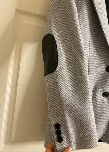 Gri Kadın Düğmeli Midi Blazer Ceket - Görsel 4