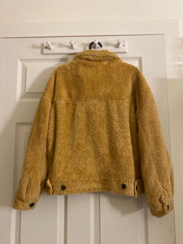 Kahverengi Peluş Kadın Midi Mont - Görsel 4