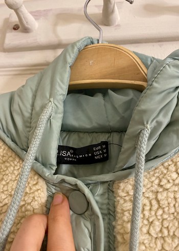 Bej Kapüşonlu Midi Peluş Ceket - Görsel 3