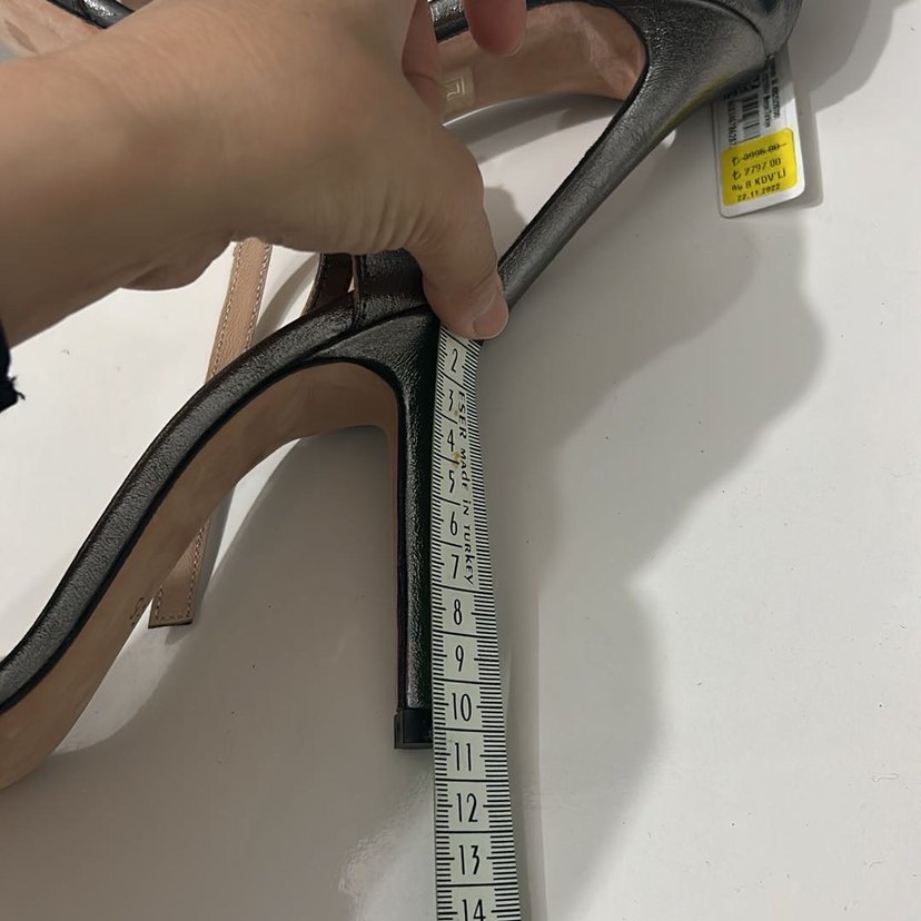 VAKKORAMA Gri Stiletto Topuklu Tokalı Kadın Abiye Ayakkab - Görsel 4