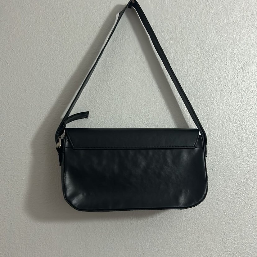 Siyah Deri Minimalist Kadın Çanta - Görsel 5