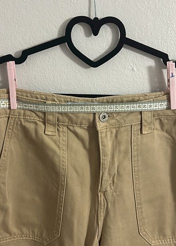 Bej Kadın Pamuk Kumaş Rahat Pantolon - Görsel 4