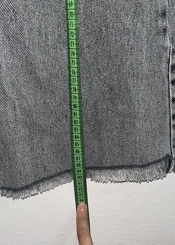 Gri Düğmeli Salaş Kadın Kot Pantolon - Görsel 5