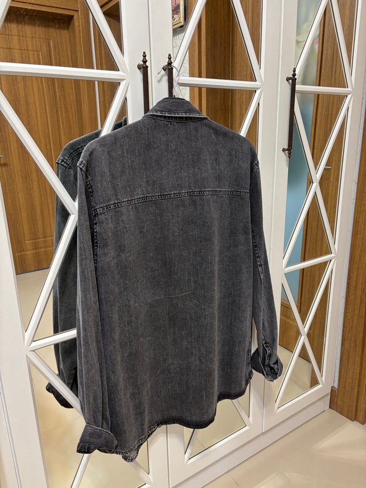 Koton Jeans Gri Düğmeli Erkek Denim Kot Ceket - Görsel 3