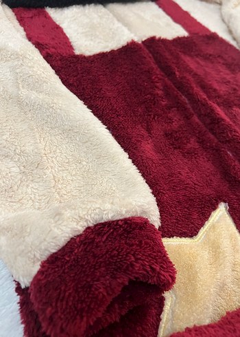 Bordo Kadın Uzun Peluş Tulum, Nakışlı - Görsel 4