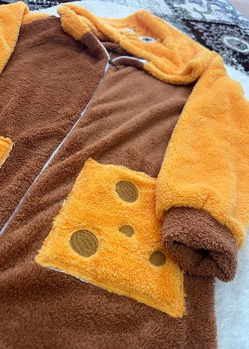 Leopar Desenli Kahverengi Kadın tulum - Görsel 4