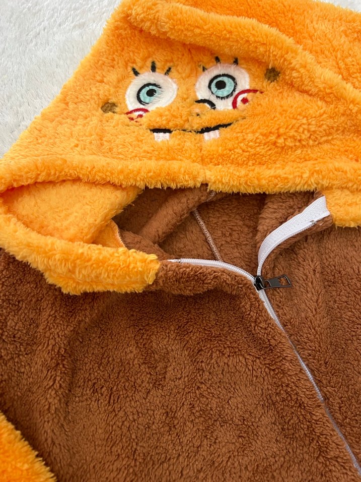 Leopar Desenli Kahverengi Kadın tulum - Görsel 3