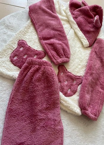 Pembe Kadın Midi Boy Kapüşonlu Pijama Takımı - Görsel 2