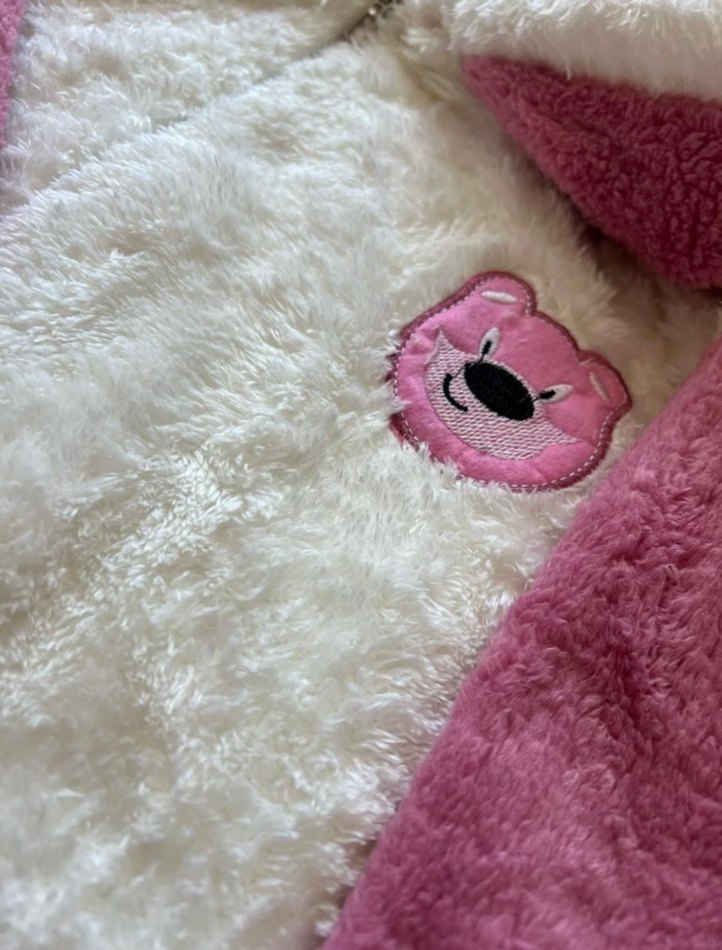 Pembe Kadın Midi Boy Kapüşonlu Pijama Takımı - Görsel 3