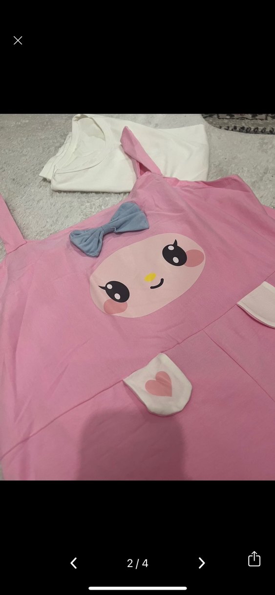 Kızlar için Pembe Nakışlı Salopet - Görsel 2