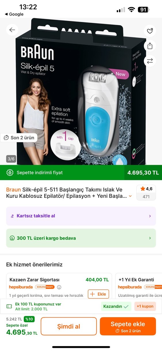 Braun Silk-épil 5 Pastel Beyaz Epilatör - Görsel 5