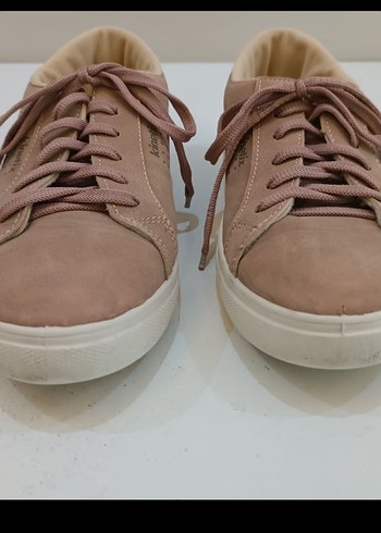 Kinetix pudra rengi düz taban sneaker - Görsel 2