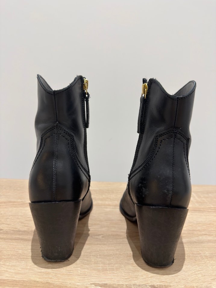 Kadın Siyah Deri Stiletto Topuklu Bot - Görsel 3