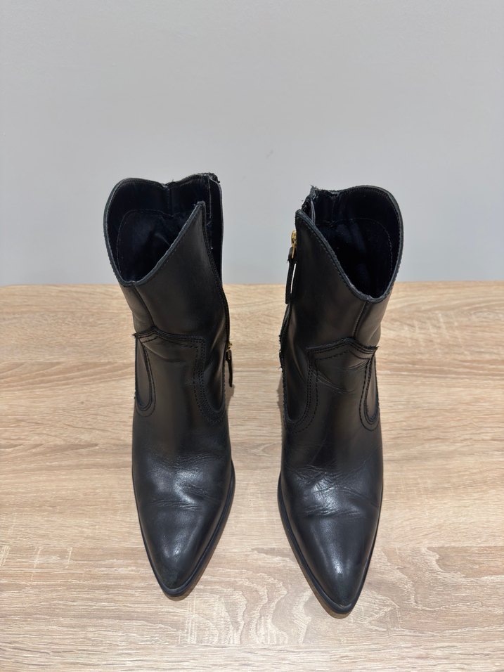 Kadın Siyah Deri Stiletto Topuklu Bot - Görsel 2