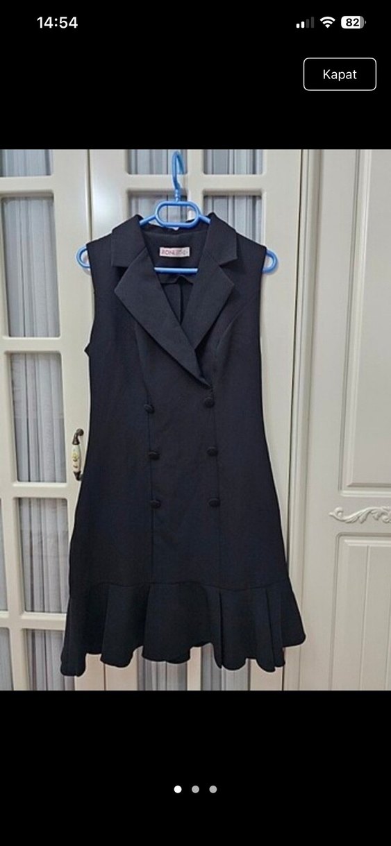 Siyah Düğmeli Midi Kadın Yelek - Görsel 2