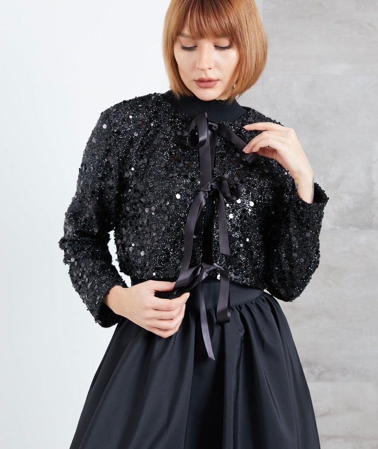 Siyah Payetli Bolero - Görsel 2