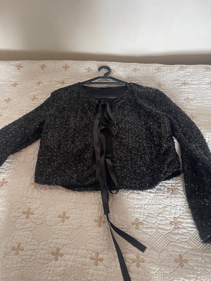 Siyah Payetli Bolero - Görsel 4