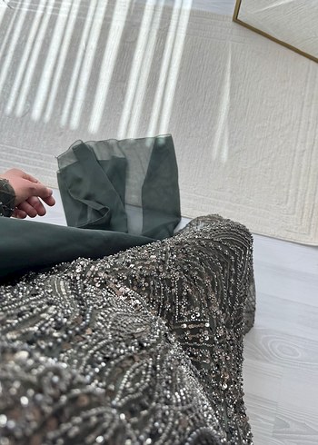 Haki pelerinli abiye - Görsel 3