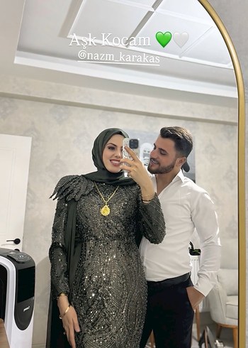 Haki pelerinli abiye - Görsel 4