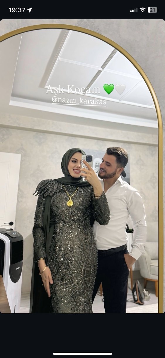 Haki pelerinli abiye - Görsel 4