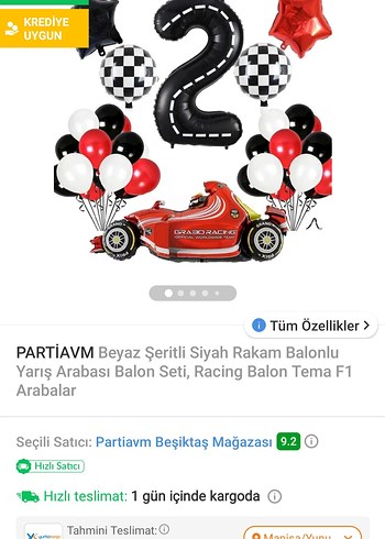 Kırmızı Yarış Temalı Parti Balon Seti - Görsel 4