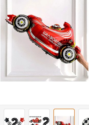 Kırmızı Yarış Temalı Parti Balon Seti - Görsel 6