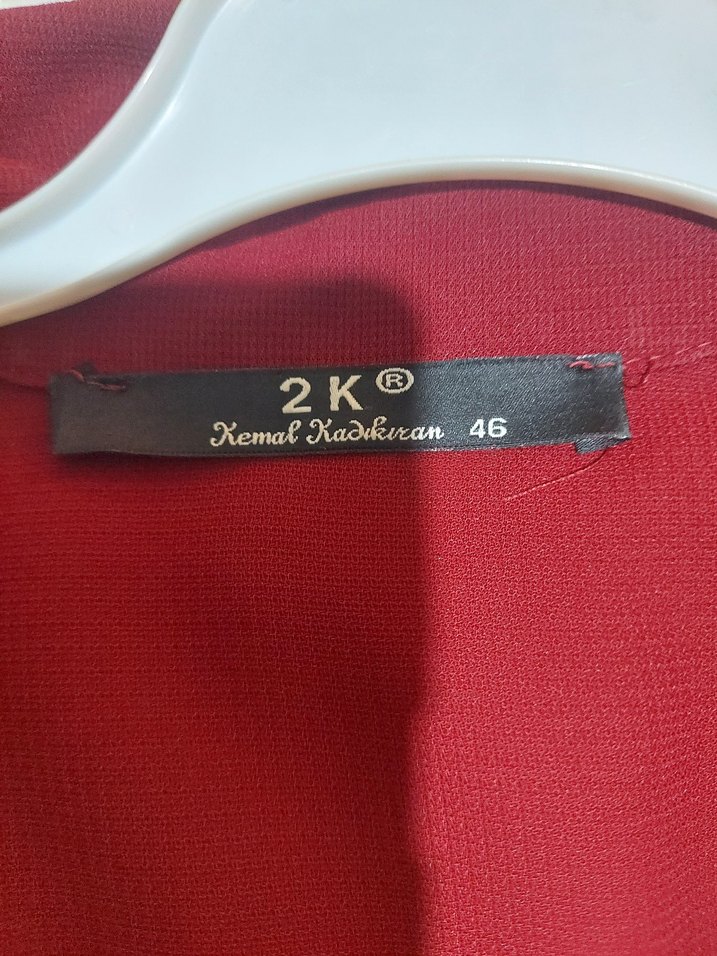 Bordo Uzun Kollu Nakışlı Kadın Tunik - Görsel 2