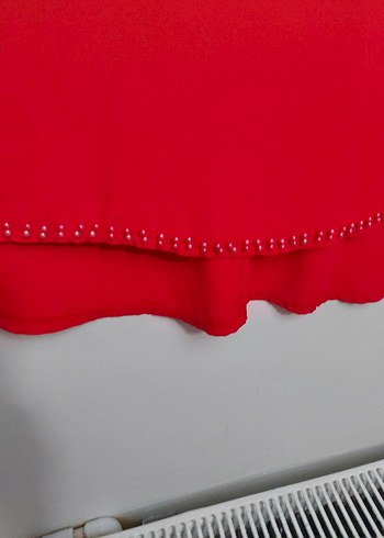 Kırmızı Uzun Kollu Kadın Tunik - Görsel 4