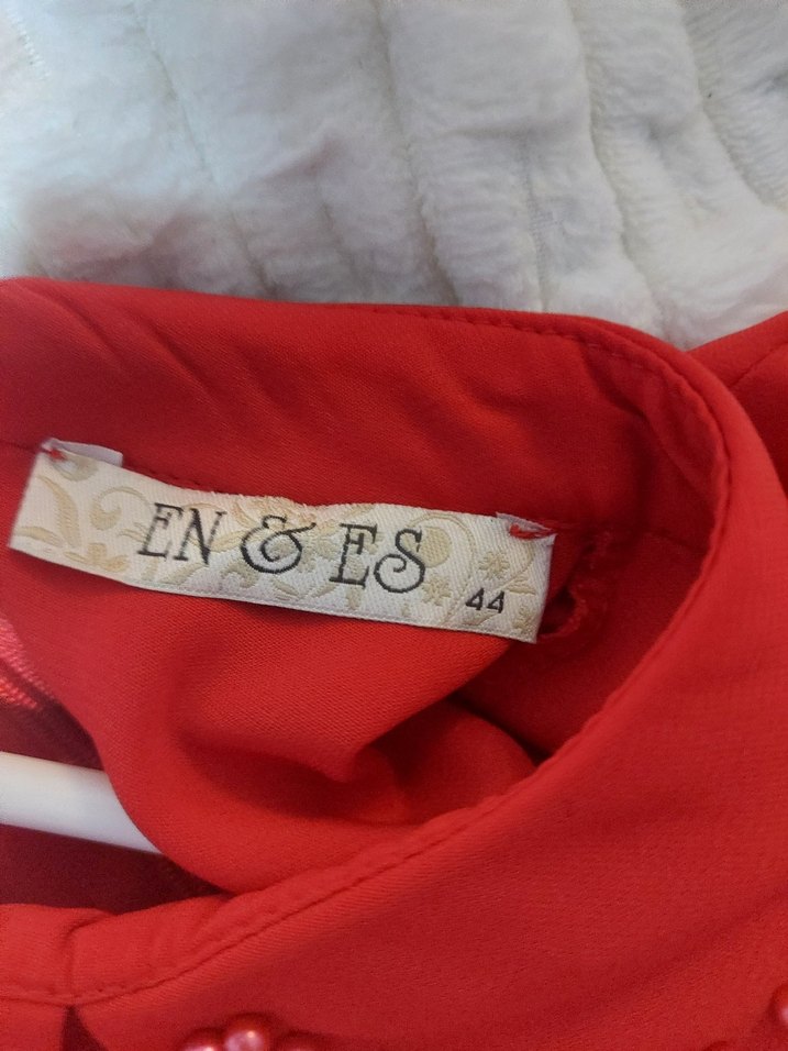 Kırmızı Uzun Kollu Kadın Tunik - Görsel 2