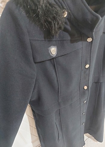 lacivert kaşe kaban - Görsel 2