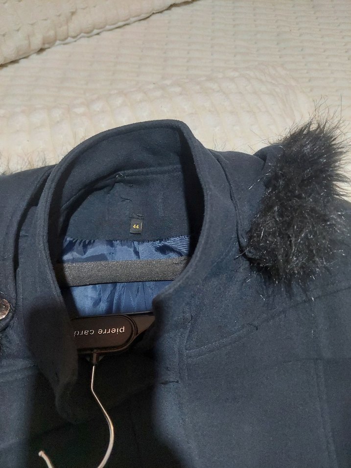 lacivert kaşe kaban - Görsel 4