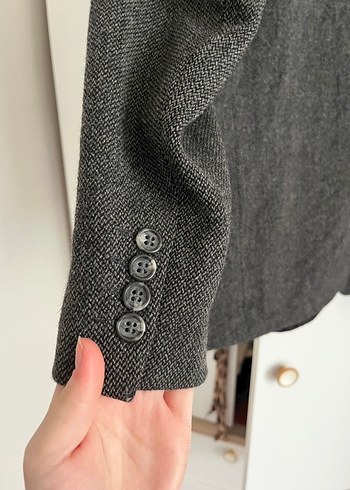 Gri Düğmeli blazer Ceket - Görsel 6