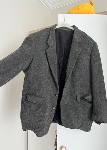 Gri Düğmeli blazer Ceket - Görsel 2