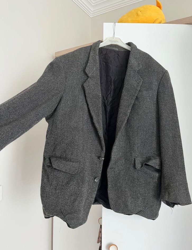 Gri Düğmeli blazer Ceket - Görsel 2